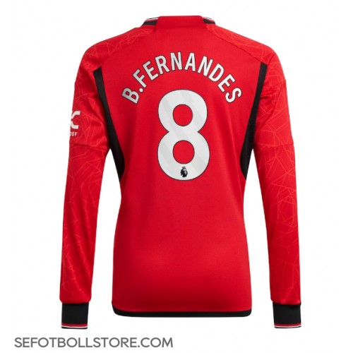 Manchester United Bruno Fernandes #8 Replika Hemmatröja 2023-24 Långärmad
